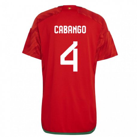 Kandiny Dames Welsh Ben Cabango #4 Rood Thuisshirt Thuistenue 22-24 T-shirt