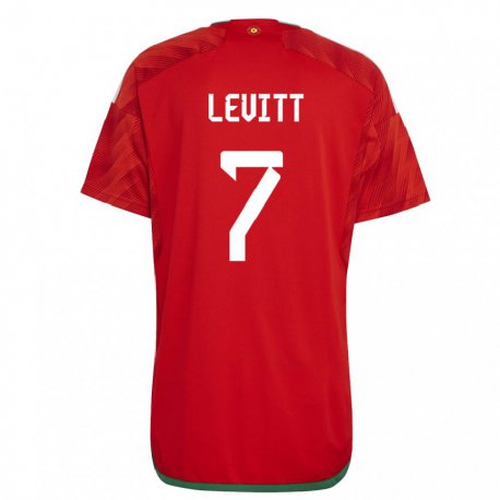 Kandiny Dames Welsh Dylan Levitt #7 Rood Thuisshirt Thuistenue 22-24 T-shirt