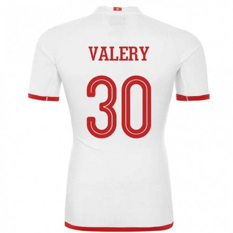 Kandiny Donna Maglia Tunisia Yann Valery #30 Bianco Kit Gara Away 22-24 Maglietta