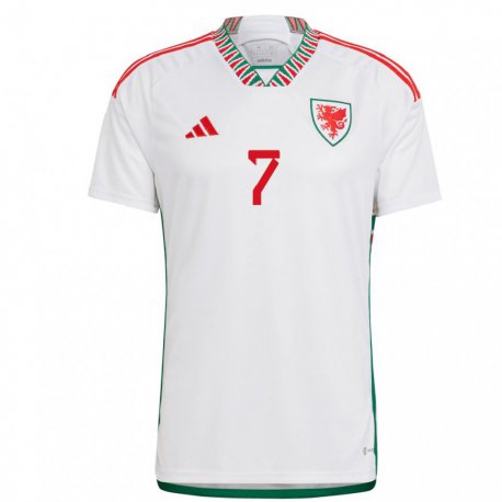 Kandiny Dames Welsh Joe Allen #7 Wit Uitshirt Uittenue 22-24 T-shirt