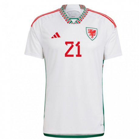 Kandiny Dames Welsh Tom King #21 Wit Uitshirt Uittenue 22-24 T-shirt