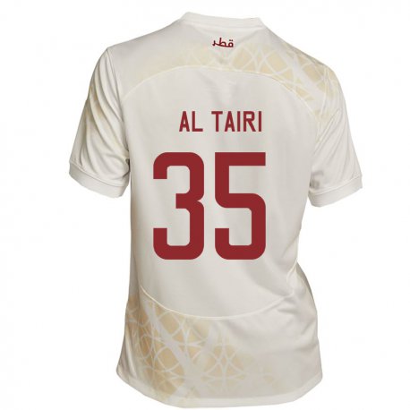 Kandiny Damen Katarische Osamah Al Tairi #35 Goldbeige Auswärtstrikot Trikot 22-24 T-shirt Österreich