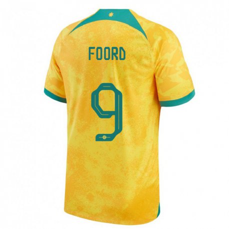 Kandiny Kinder Australische Caitlin Foord #9 Gold Heimtrikot Trikot 22-24 T-shirt Österreich