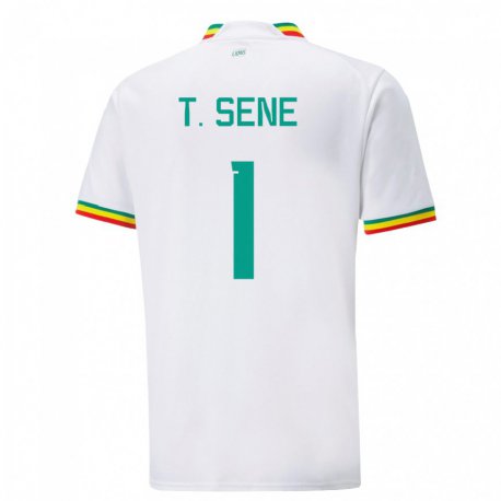 Kandiny Bambino Maglia Senegal Thiaba Gueye Sene #1 Bianco Kit Gara Home 22-24 Maglietta