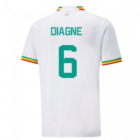 Kandiny Bambino Maglia Senegal Edmee Diagne #6 Bianco Kit Gara Home 22-24 Maglietta