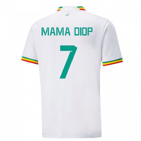 Kandiny Bambino Maglia Senegal Mama Diop #7 Bianco Kit Gara Home 22-24 Maglietta