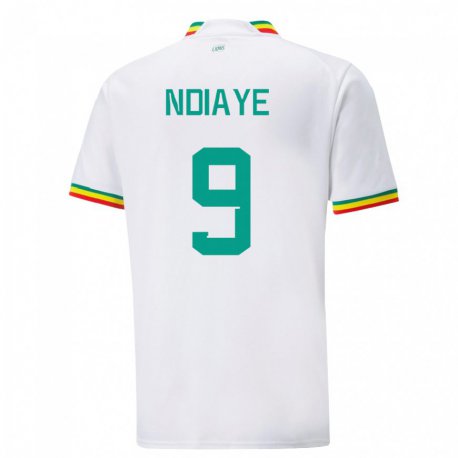 Kandiny Kinderen Senegalees Nguenar Ndiaye #9 Wit Thuisshirt Thuistenue 22-24 T-shirt België