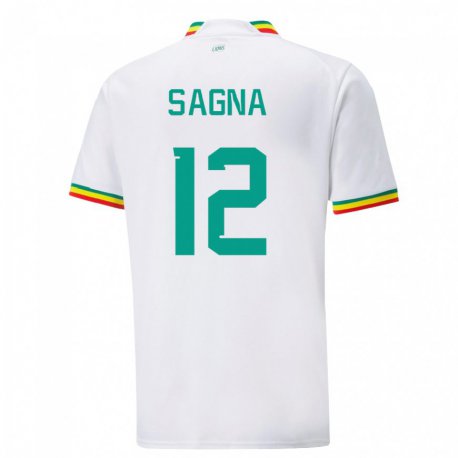 Kandiny Bambino Maglia Senegal Safietou Sagna #12 Bianco Kit Gara Home 22-24 Maglietta