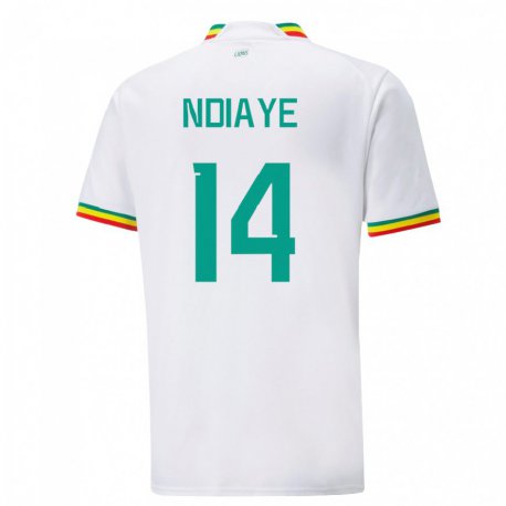 Kandiny Kinderen Senegalees Salimata Ndiaye #14 Wit Thuisshirt Thuistenue 22-24 T-shirt België