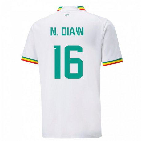 Kandiny Bambino Maglia Senegal Ndeye Meissa Diaw #16 Bianco Kit Gara Home 22-24 Maglietta