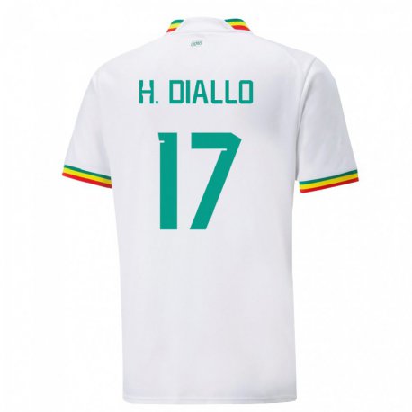 Kandiny Bambino Maglia Senegal Hapsatou Malado Diallo #17 Bianco Kit Gara Home 22-24 Maglietta