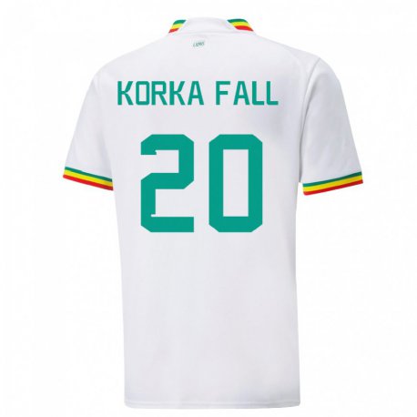 Kandiny Bambino Maglia Senegal Korka Fall #20 Bianco Kit Gara Home 22-24 Maglietta