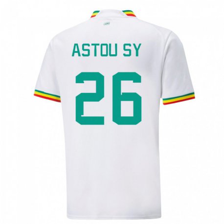 Kandiny Bambino Maglia Senegal Astou Sy #26 Bianco Kit Gara Home 22-24 Maglietta