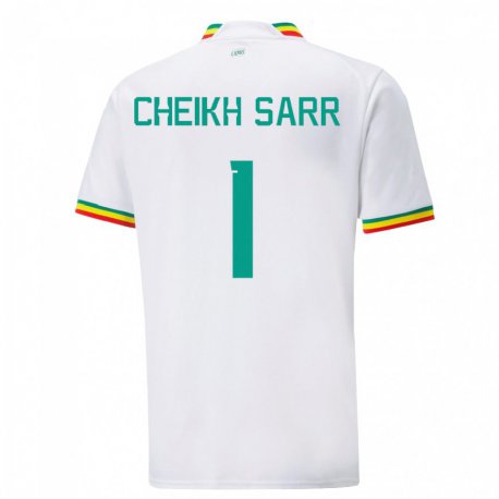 Kandiny Kinderen Senegalees Cheikh Sarr #1 Wit Thuisshirt Thuistenue 22-24 T-shirt