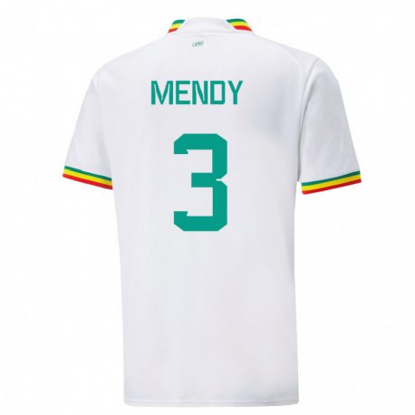 Kandiny Bambino Maglia Senegal Formose Mendy #3 Bianco Kit Gara Home 22-24 Maglietta