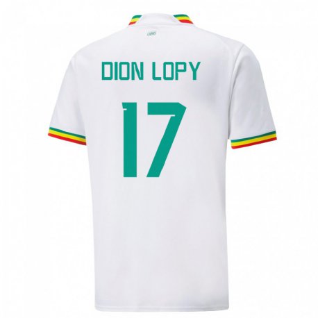 Kandiny Bambino Maglia Senegal Dion Lopy #17 Bianco Kit Gara Home 22-24 Maglietta