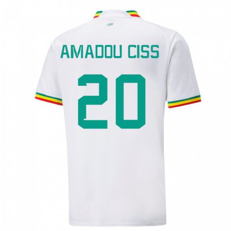 Kandiny Bambino Maglia Senegal Amadou Ciss #20 Bianco Kit Gara Home 22-24 Maglietta