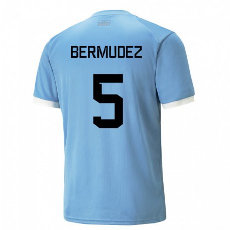 Kandiny Kinder Uruguayische Karol Bermudez #5 Blau Heimtrikot Trikot 22-24 T-shirt Österreich