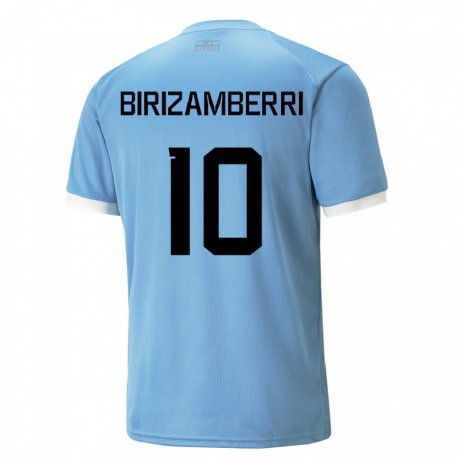 Kandiny Kinderen Uruguayaans Carolina Birizamberri #10 Blauw Thuisshirt Thuistenue 22-24 T-shirt