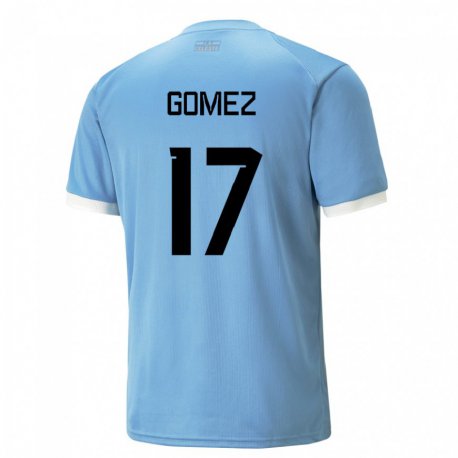 Kandiny Niño Camiseta Uruguay Cecilia Gomez #17 Azul 1ª Equipación 22-24 La Camisa