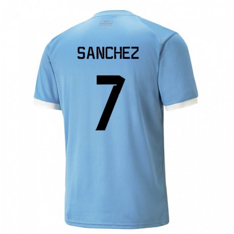 Kandiny Kinderen Uruguayaans Renzo Sanchez #7 Blauw Thuisshirt Thuistenue 22-24 T-shirt België