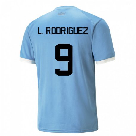 Kandiny Kinderen Uruguayaans Luciano Rodriguez #9 Blauw Thuisshirt Thuistenue 22-24 T-shirt