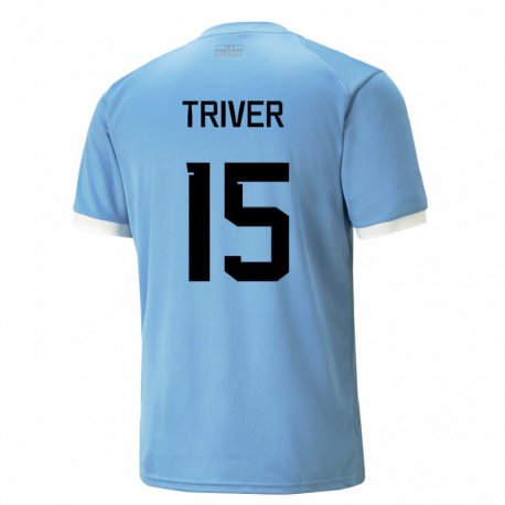 Kandiny Kinderen Uruguayaans Francisco Triver #15 Blauw Thuisshirt Thuistenue 22-24 T-shirt