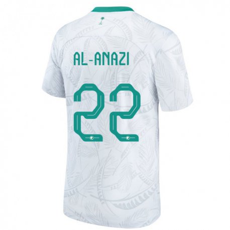 Kandiny Bambino Maglia Arabia Saudita Lama Al Anazi #22 Bianco Kit Gara Home 22-24 Maglietta