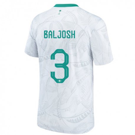 Kandiny Bambino Maglia Arabia Saudita Turki Baljosh #3 Bianco Kit Gara Home 22-24 Maglietta