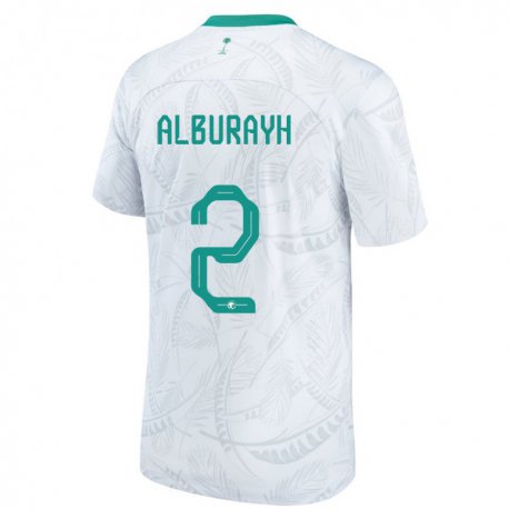 Kandiny Bambino Maglia Arabia Saudita Mahmood Alburayh #2 Bianco Kit Gara Home 22-24 Maglietta