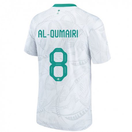 Kandiny Kinderen Saoedi-arabisch Nawaf Al Qumairi #8 Wit Thuisshirt Thuistenue 22-24 T-shirt België