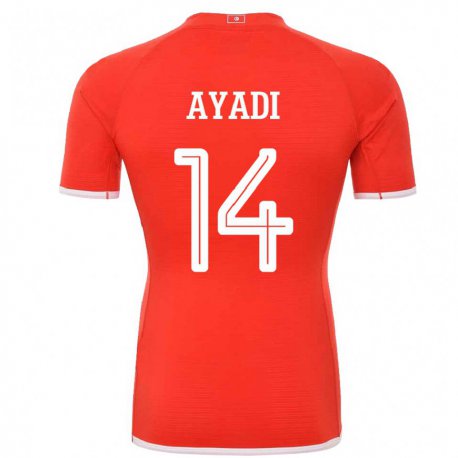 Kandiny Kinderen Tunesisch Ghada Ayadi #14 Rood Thuisshirt Thuistenue 22-24 T-shirt België