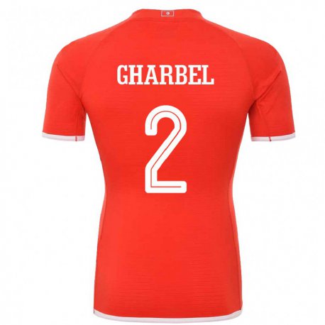 Kandiny Niño Camiseta Túnez Mahmoud Gharbel #2 Rojo 1ª Equipación 22-24 La Camisa México