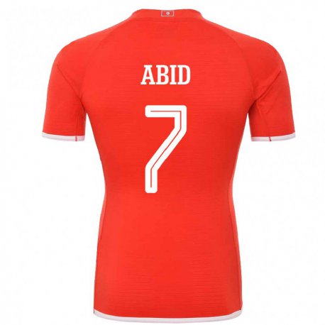 Kandiny Kinderen Tunesisch Aziz Abid #7 Rood Thuisshirt Thuistenue 22-24 T-shirt