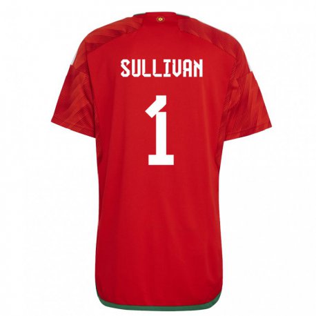 Kandiny Kinder Walisische Laura O Sullivan #1 Rot Heimtrikot Trikot 22-24 T-shirt Österreich