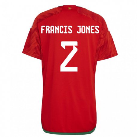 Kandiny Kinderen Welsh Maria Francis Jones #2 Rood Thuisshirt Thuistenue 22-24 T-shirt België