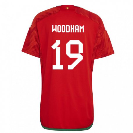 Kandiny Kinderen Welsh Lily Woodham #19 Rood Thuisshirt Thuistenue 22-24 T-shirt