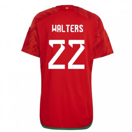 Kandiny Kinderen Welsh Georgia Walters #22 Rood Thuisshirt Thuistenue 22-24 T-shirt