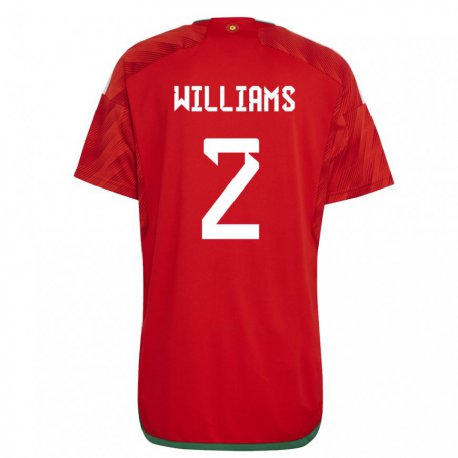 Kandiny Kinder Walisische Morgan Williams #2 Rot Heimtrikot Trikot 22-24 T-shirt Österreich