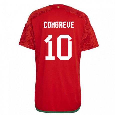 Kandiny Kinderen Welsh Cameron Congreve #10 Rood Thuisshirt Thuistenue 22-24 T-shirt België