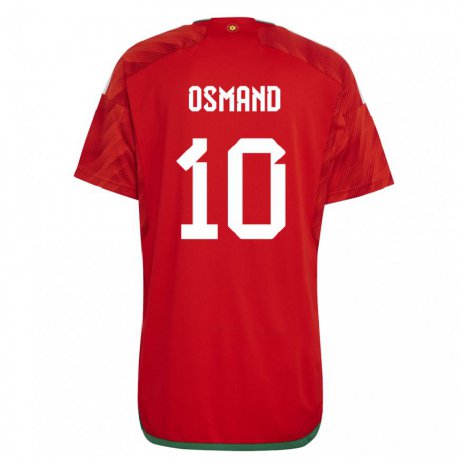 Kandiny Bambino Maglia Galles Callum Osmand #10 Rosso Kit Gara Home 22-24 Maglietta