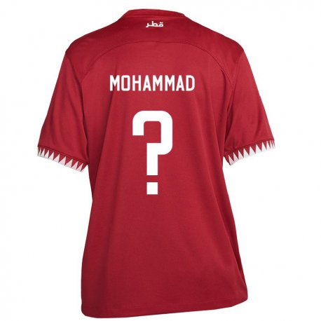 Kandiny Kinderen Qatarees Khaled Mohammad #0 Kastanjebruin Thuisshirt Thuistenue 22-24 T-shirt