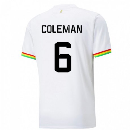 Kandiny Niño Camiseta Ghana Ellen Coleman #6 Blanco 1ª Equipación 22-24 La Camisa