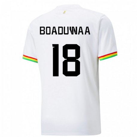 Kandiny Niño Camiseta Ghana Doris Boaduwaa #18 Blanco 1ª Equipación 22-24 La Camisa