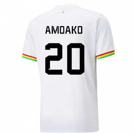 Kandiny Niño Camiseta Ghana Linda Amoako #20 Blanco 1ª Equipación 22-24 La Camisa