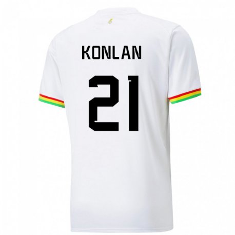 Kandiny Niño Camiseta Ghana Cynthia Konlan #21 Blanco 1ª Equipación 22-24 La Camisa