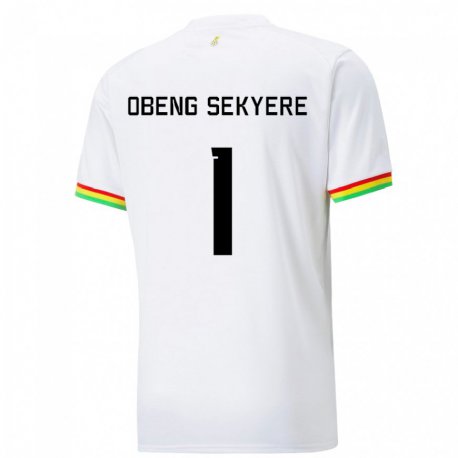 Kandiny Niño Camiseta Ghana Gregory Obeng Sekyere #1 Blanco 1ª Equipación 22-24 La Camisa