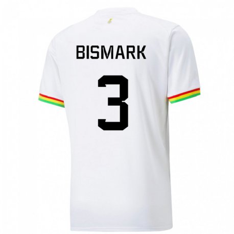 Kandiny Bambino Maglia Ghana Anim Bismark #3 Bianco Kit Gara Home 22-24 Maglietta