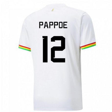 Kandiny Niño Camiseta Ghana Isaac Pappoe #12 Blanco 1ª Equipación 22-24 La Camisa