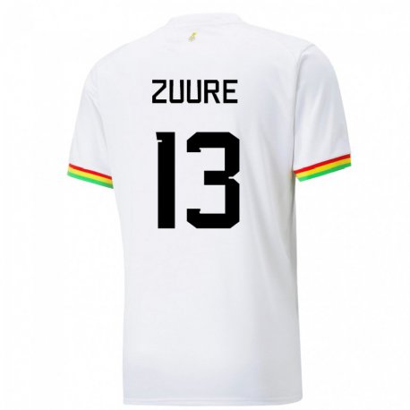 Kandiny Niño Camiseta Ghana Moses Salifu Bawa Zuure #13 Blanco 1ª Equipación 22-24 La Camisa